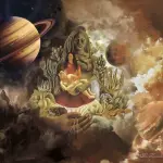 Celestial Bonds: Frida Kahlo’s Cosmic Love Embrace