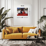 Ethereal Mirrors: The Girl with a Wine Glass Amidst Arctic Reflections