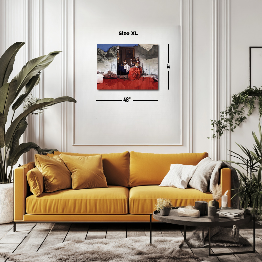 Ethereal Mirrors: The Girl with a Wine Glass Amidst Arctic Reflections